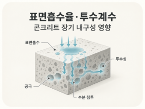 표면흡수율과 투수계수가 콘크리트 장기 내구성에 미치는 영향 3 표면흡수율과 투수계수가 콘크리트 장기 내구성에 미치는 영향