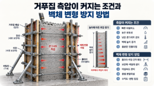 거푸집 측압이 커지는 조건과 벽체 변형 방지 방법