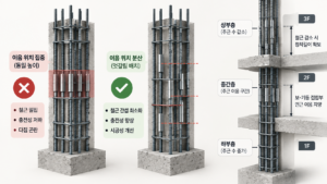 기둥 주근 이음 위치와 층별 배근 시 주의사항 5 기둥 주근 이음 위치와 층별 배근 시 주의사항